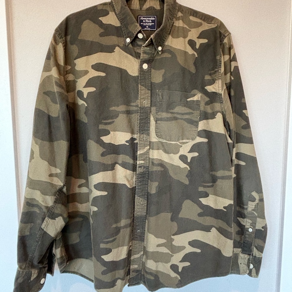 Abercrombie & Fitch Green Camouflage Shirt Jacket